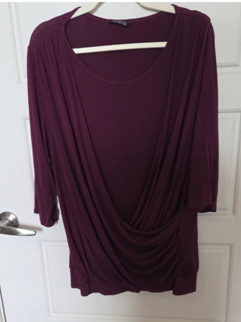 BloomChic Plum Draped Front Tunic Top XXL